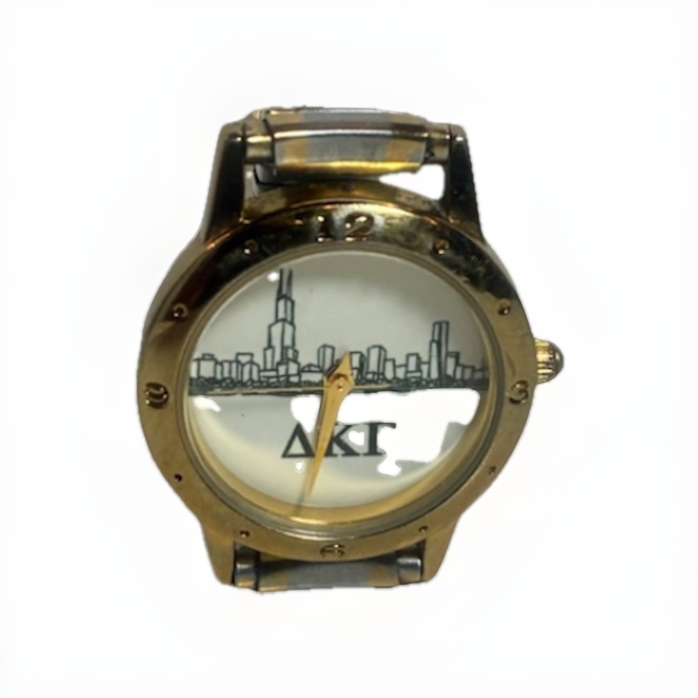 Image Watch Quartz Movement Expandable Band Silver Gold Tone Works